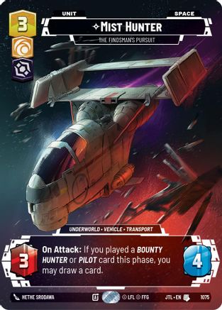 Mist Hunter - The Findsman's Pursuit (Prestige Foil) (1075) - Jump to Lightspeed Foil - Premium Star Wars: Unlimited Single from Fantasy Flight Games - Just $1.19! Shop now at Game Crave Tournament Store