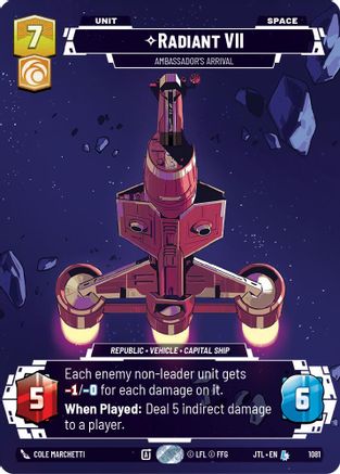 Radiant VII - Ambassadors' Arrival (Prestige Foil) (1081) - Jump to Lightspeed Foil - Premium Star Wars: Unlimited Single from Fantasy Flight Games - Just $1.94! Shop now at Game Crave Tournament Store