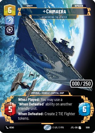 Chimaera - Reinforcing the Center (Serialized) (1089) - Jump to Lightspeed Foil - Premium Star Wars: Unlimited Single from Fantasy Flight Games - Just $135.46! Shop now at Game Crave Tournament Store