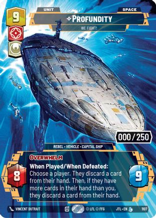 Profundity - We Fight! (Serialized) (1107) - Jump to Lightspeed Foil - Premium Star Wars: Unlimited Single from Fantasy Flight Games - Just $67.50! Shop now at Game Crave Tournament Store