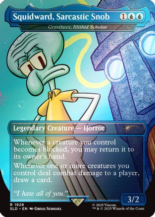 Squidward, Sarcastic Snob - Grazilaxx, Illithid Scholar (Rainbow Foil) (SLD-1928) - Secret Lair Drop Series Foil - Premium MTG Single from Wizards of the Coast - Just $0.63! Shop now at Game Crave Tournament Store