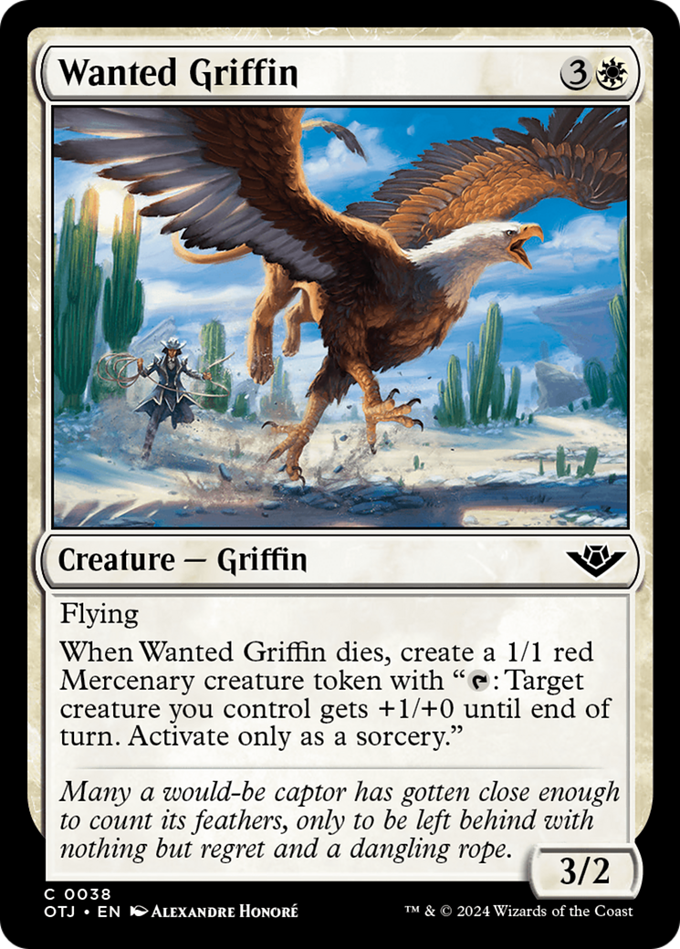 Wanted Griffin (OTJ-038) - Outlaws of Thunder Junction - Premium MTG Single from Wizards of the Coast - Just $0.25! Shop now at Game Crave Tournament Store