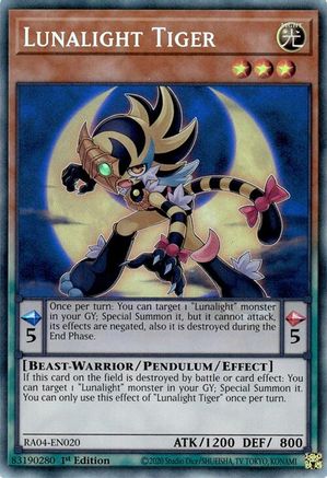 Lunalight Tiger (PCR) (RA04-EN020) - Quarter Century Stampede 1st Edition - Premium Yugioh Single from Konami - Just $0.30! Shop now at Game Crave Tournament Store