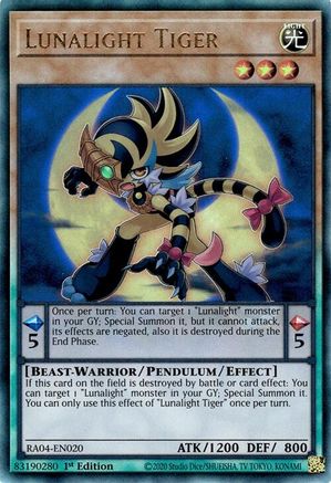 Lunalight Tiger (PUR) (RA04-EN020) - Quarter Century Stampede 1st Edition - Premium Yugioh Single from Konami - Just $0.25! Shop now at Game Crave Tournament Store