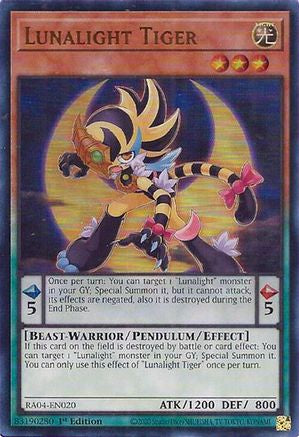 Lunalight Tiger (UR) (RA04-EN020) - Quarter Century Stampede 1st Edition - Premium Yugioh Single from Konami - Just $0.25! Shop now at Game Crave Tournament Store