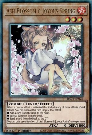 Ash Blossom & Joyous Spring (Alternate Art) (PUR) (RA04-EN025) - Quarter Century Stampede 1st Edition - Premium Yugioh Single from Konami - Just $2.49! Shop now at Game Crave Tournament Store