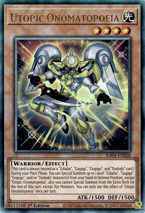 Utopic Onomatopoeia (PUR) (RA04-EN028) - Quarter Century Stampede 1st Edition - Premium Yugioh Single from Konami - Just $0.25! Shop now at Game Crave Tournament Store