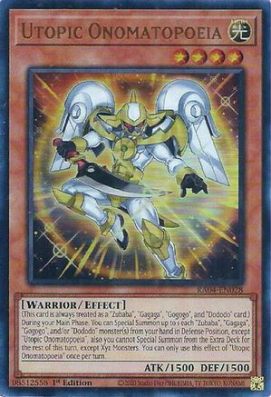 Utopic Onomatopoeia (UR) (RA04-EN028) - Quarter Century Stampede 1st Edition - Premium Yugioh Single from Konami - Just $0.25! Shop now at Game Crave Tournament Store