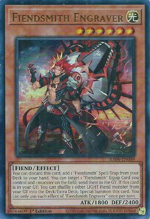 Fiendsmith Engraver (UR) (RA04-EN049) - Quarter Century Stampede 1st Edition - Premium Yugioh Single from Konami - Just $0.30! Shop now at Game Crave Tournament Store