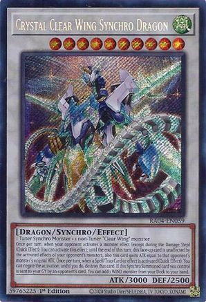 Crystal Clear Wing Synchro Dragon (Secret Rare) (RA04-EN059) - Quarter Century Stampede 1st Edition - Premium Yugioh Single from Konami - Just $0.26! Shop now at Game Crave Tournament Store