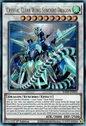 Crystal Clear Wing Synchro Dragon (PUR) (RA04-EN059) - Quarter Century Stampede 1st Edition - Premium Yugioh Single from Konami - Just $0.25! Shop now at Game Crave Tournament Store