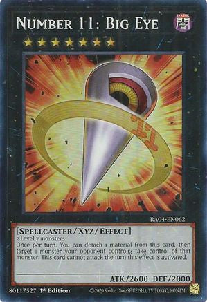 Number 11: Big Eye (RA04-EN062) - Quarter Century Stampede 1st Edition - Premium Yugioh Single from Konami - Just $0.25! Shop now at Game Crave Tournament Store
