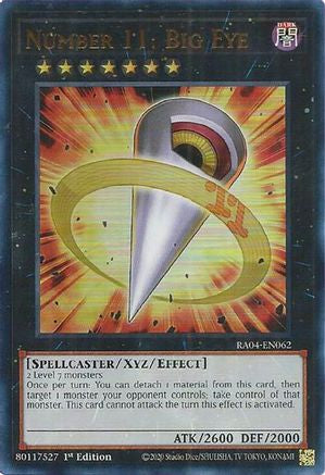 Number 11: Big Eye (UR) (RA04-EN062) - Quarter Century Stampede 1st Edition - Premium Yugioh Single from Konami - Just $0.25! Shop now at Game Crave Tournament Store
