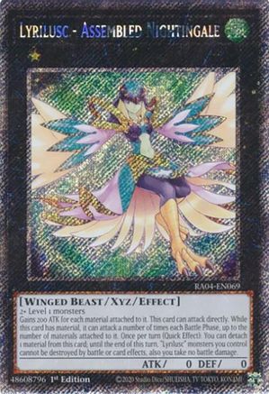 Lyrilusc - Assembled Nightingale (Platinum Secret Rare) (RA04-EN069) - Quarter Century Stampede 1st Edition