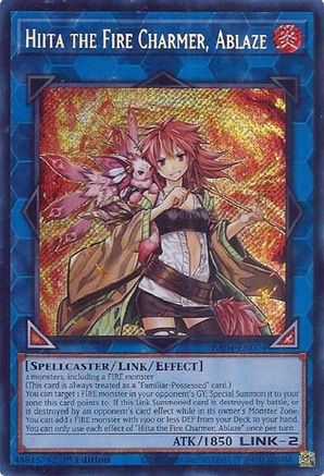 Hiita the Fire Charmer, Ablaze (Secret Rare) (RA04-EN074) - Quarter Century Stampede 1st Edition - Premium Yugioh Single from Konami - Just $0.25! Shop now at Game Crave Tournament Store