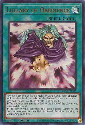 Lullaby of Obedience (UR) (RA04-EN085) - Quarter Century Stampede 1st Edition - Premium Yugioh Single from Konami - Just $0.25! Shop now at Game Crave Tournament Store