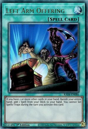 Left Arm Offering (PUR) (RA04-EN086) - Quarter Century Stampede 1st Edition - Premium Yugioh Single from Konami - Just $0.25! Shop now at Game Crave Tournament Store