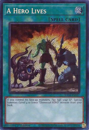 A Hero Lives (Secret Rare) (RA04-EN087) - Quarter Century Stampede 1st Edition - Premium Yugioh Single from Konami - Just $0.25! Shop now at Game Crave Tournament Store