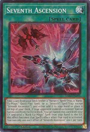 Seventh Ascension (Secret Rare) (RA04-EN098) - Quarter Century Stampede 1st Edition - Premium Yugioh Single from Konami - Just $0.25! Shop now at Game Crave Tournament Store