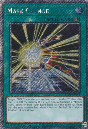 Mask Change (Platinum Secret Rare) (RA04-EN142) - Quarter Century Stampede 1st Edition - Premium Yugioh Single from Konami - Just $0.81! Shop now at Game Crave Tournament Store