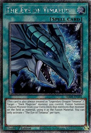 The Eye of Timaeus (Platinum Secret Rare) (RA04-EN192) - Quarter Century Stampede 1st Edition - Premium Yugioh Single from Konami - Just $0.79! Shop now at Game Crave Tournament Store