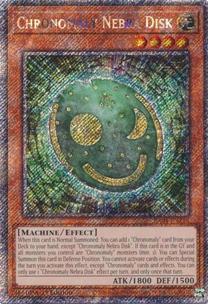 Chronomaly Nebra Disk (Platinum Secret Rare) (RA04-EN213) - Quarter Century Stampede 1st Edition - Premium Yugioh Single from Konami - Just $0.25! Shop now at Game Crave Tournament Store