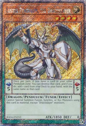 Luster Pendulum, the Dracoslayer (Platinum Secret Rare) (RA04-EN252) - Quarter Century Stampede 1st Edition - Premium Yugioh Single from Konami - Just $0.25! Shop now at Game Crave Tournament Store