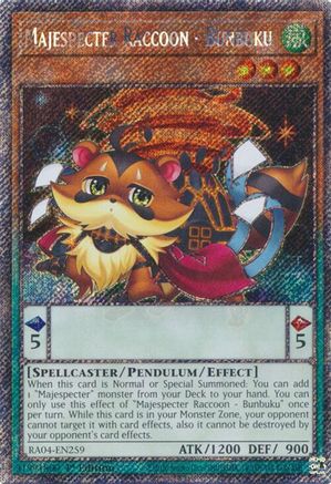 Majespecter Raccoon - Bunbuku (Platinum Secret Rare) (RA04-EN259) - Quarter Century Stampede 1st Edition - Premium Yugioh Single from Konami - Just $0.25! Shop now at Game Crave Tournament Store
