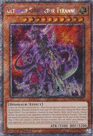Ultimate Conductor Tyranno (Platinum Secret Rare) (RA04-EN287) - Quarter Century Stampede 1st Edition - Premium Yugioh Single from Konami - Just $0.71! Shop now at Game Crave Tournament Store