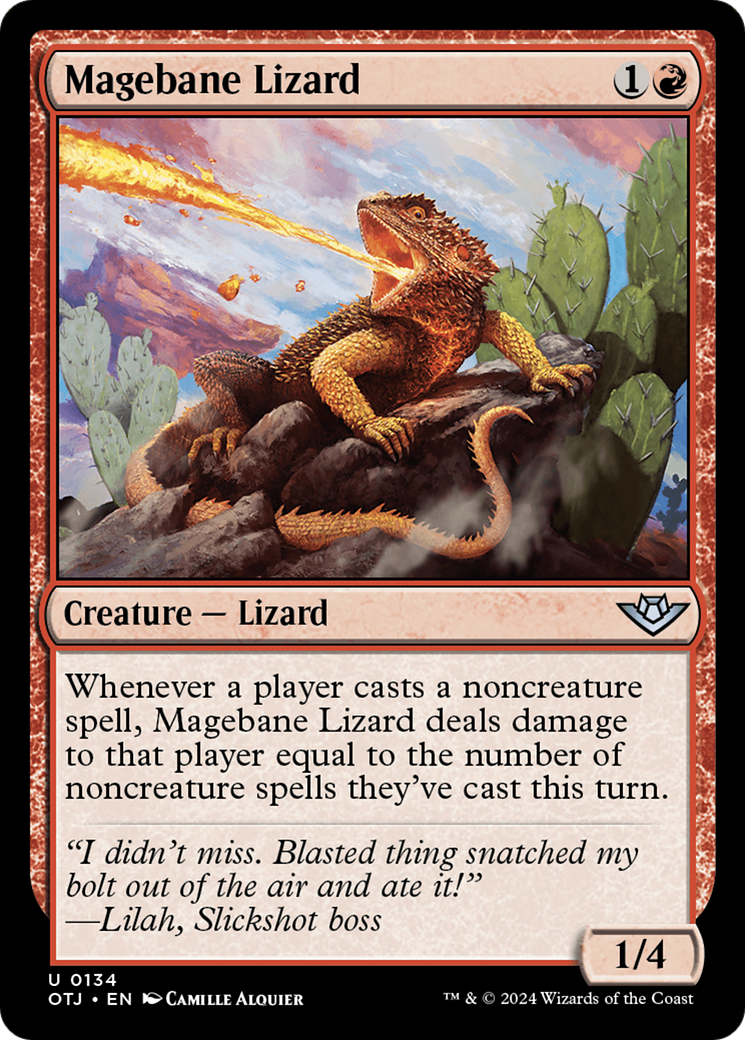 Magebane Lizard (OTJ-134) - Outlaws of Thunder Junction - Premium MTG Single from Wizards of the Coast - Just $1.07! Shop now at Game Crave Tournament Store