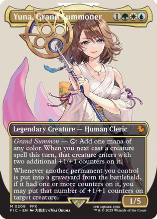 Yuna, Grand Summoner (Borderless) (FIC-208) - Commander: FINAL FANTASY - Premium MTG Single from Wizards of the Coast - Just $22.67! Shop now at Game Crave Tournament Store