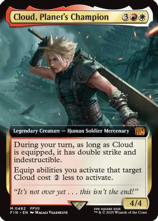 Cloud, Planet's Champion (Extended Art) (FIN-482) - FINAL FANTASY - Premium MTG Single from Wizards of the Coast - Just $5.59! Shop now at Game Crave Tournament Store