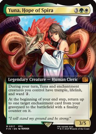 Yuna, Hope of Spira (Extended Art) (FIN-517) - FINAL FANTASY - Premium MTG Single from Wizards of the Coast - Just $5.40! Shop now at Game Crave Tournament Store