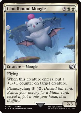 Cloudbound Moogle (FIN-011) - FINAL FANTASY Foil - Premium MTG Single from Wizards of the Coast - Just $0.08! Shop now at Game Crave Tournament Store