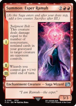 Summon: Esper Ramuh (FIN-161) - FINAL FANTASY - Premium MTG Single from Wizards of the Coast - Just $0.09! Shop now at Game Crave Tournament Store