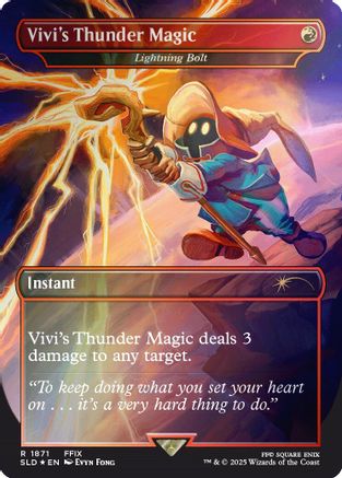 Vivi's Thunder Magic - Lightning Bolt (Rainbow Foil) (SLD-1871) - Secret Lair Drop Series Foil - Premium MTG Single from Wizards of the Coast - Just $1.80! Shop now at Game Crave Tournament Store