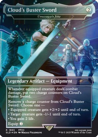 Cloud's Buster Sword - Umezawa's Jitte (Rainbow Foil) (SLD-1865) - Secret Lair Drop Series Foil - Premium MTG Single from Wizards of the Coast - Just $5.91! Shop now at Game Crave Tournament Store