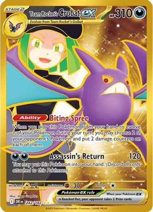 Team Rocket's Crobat ex - 242/182 242 - SV10 Destined Rivals Holofoil