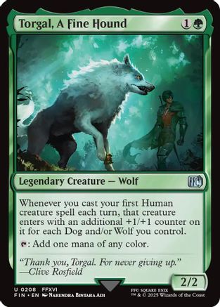 Torgal, A Fine Hound (FIN-208) - FINAL FANTASY - Premium MTG Single from Wizards of the Coast - Just $0.08! Shop now at Game Crave Tournament Store