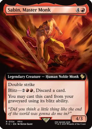 Sabin, Master Monk (Extended Art) (FIC-154) - Commander: FINAL FANTASY Foil - Premium MTG Single from Wizards of the Coast - Just $1.43! Shop now at Game Crave Tournament Store