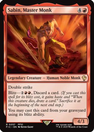 Sabin, Master Monk (Surge Foil) (FIC-057) - Commander: FINAL FANTASY Foil - Premium MTG Single from Wizards of the Coast - Just $1.01! Shop now at Game Crave Tournament Store