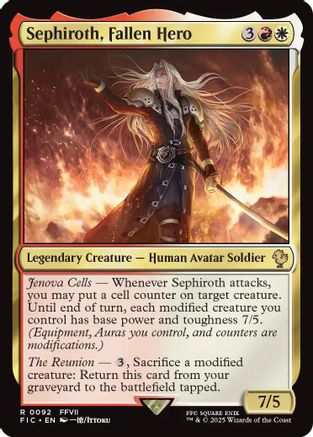 Sephiroth, Fallen Hero (Surge Foil) (FIC-092) - Commander: FINAL FANTASY Foil - Premium MTG Single from Wizards of the Coast - Just $6.66! Shop now at Game Crave Tournament Store