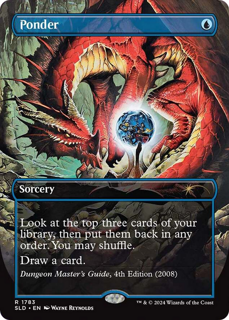 Ponder (SLD-1783) - Secret Lair Drop (Borderless) - Premium MTG Single from Wizards of the Coast - Just $12.30! Shop now at Game Crave Tournament Store
