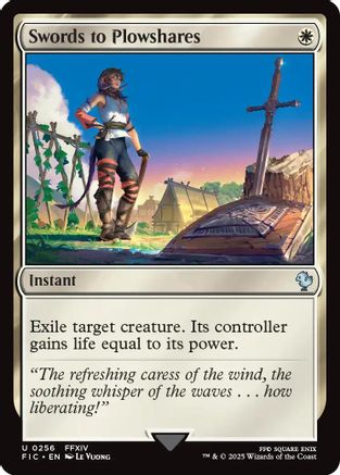 Swords to Plowshares (Surge Foil) (FIC-256) - Commander: FINAL FANTASY Foil - Premium MTG Single from Wizards of the Coast - Just $4.70! Shop now at Game Crave Tournament Store