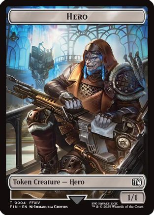 Game Crave Tournament Store - Hero (0004) // Wizard (0015) Double-Sided  Token (FIN-4 // 15)