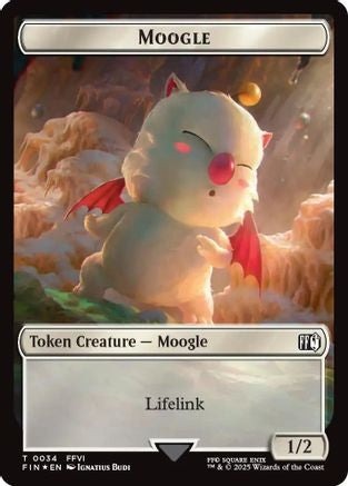 Game Crave Tournament Store - Moogle (0034) // Treasure (0036) Double-Sided  Token (Surge Foil) (FIN-34 // 36)
