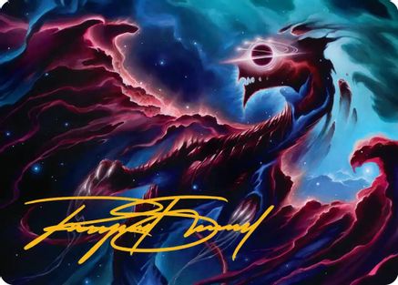 Nova Hellkite Art Card (18/54) (Gold-Stamped Signature) (AAEOE-018) - Art Series: Edge of Eternities