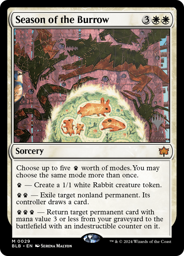Season of the Burrow (PBLB-29P) - Bloomburrow Promos Foil - Premium MTG Single from Wizards of the Coast - Just $3.42! Shop now at Game Crave Tournament Store