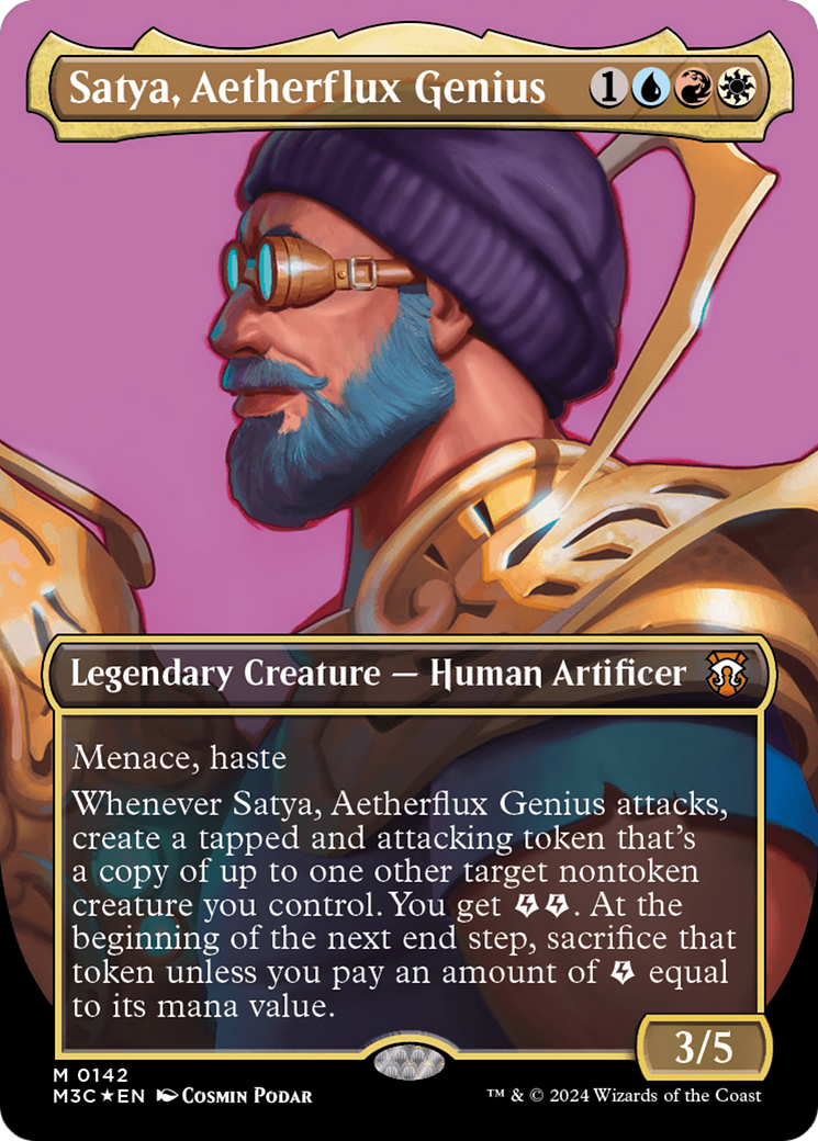 Satya, Aetherflux Genius (M3C-142) - Modern Horizons 3 Commander: (Showcase) (Borderless) Foil - Premium MTG Single from Wizards of the Coast - Just $3.29! Shop now at Game Crave Tournament Store