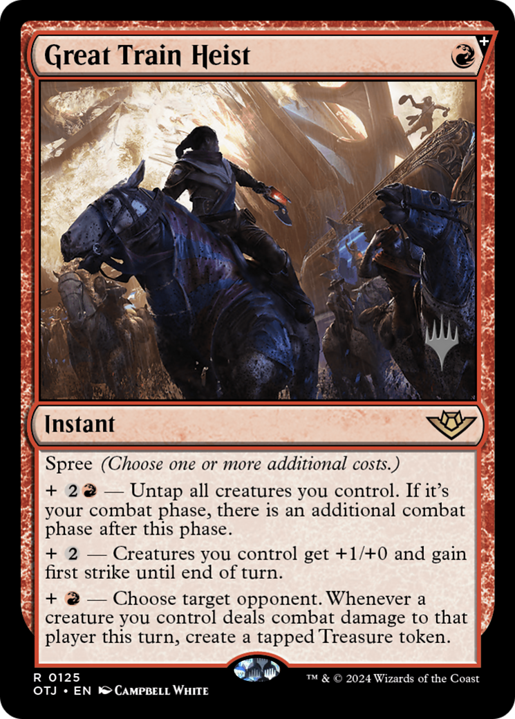 Great Train Heist (POTJ-125P) - Outlaws of Thunder Junction Promos Foil - Premium MTG Single from Wizards of the Coast - Just $2.03! Shop now at Game Crave Tournament Store